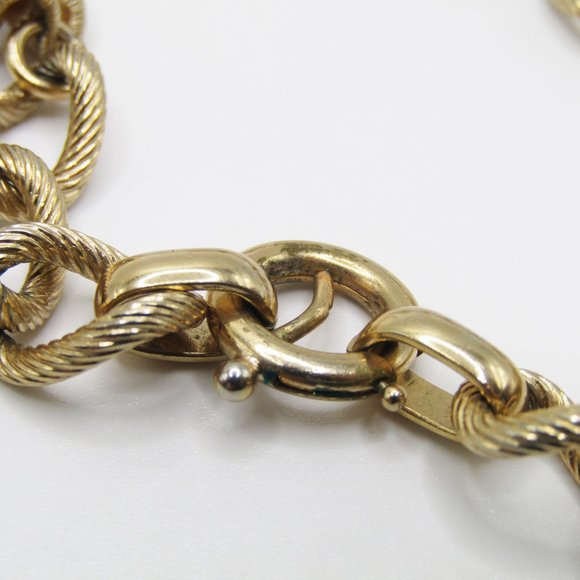 Vintage Napier Necklace Extra Long 60" Curb Chain Gold Tone Textured - Picture 5 of 5